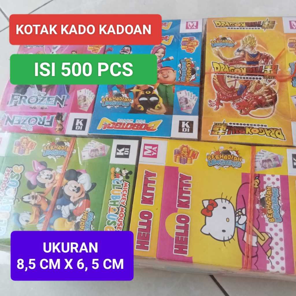 

Kotak kado karakter Harga Grosir isi 500 pcs masih kosong mainan kado murah bisa COD