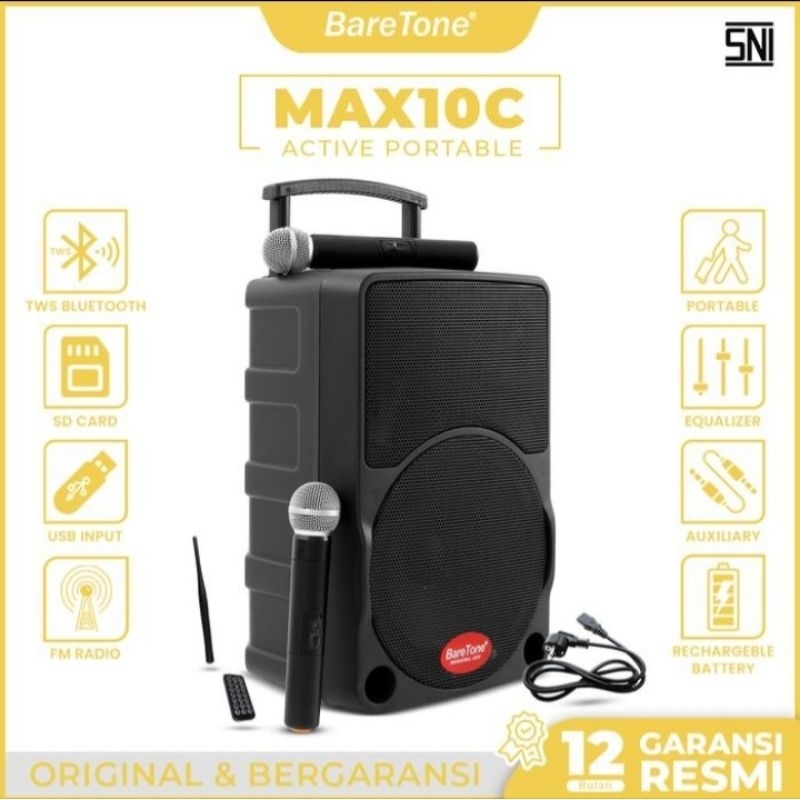 Speaker aktif baretone max10c speaker portable baretone max 10c max 10 c