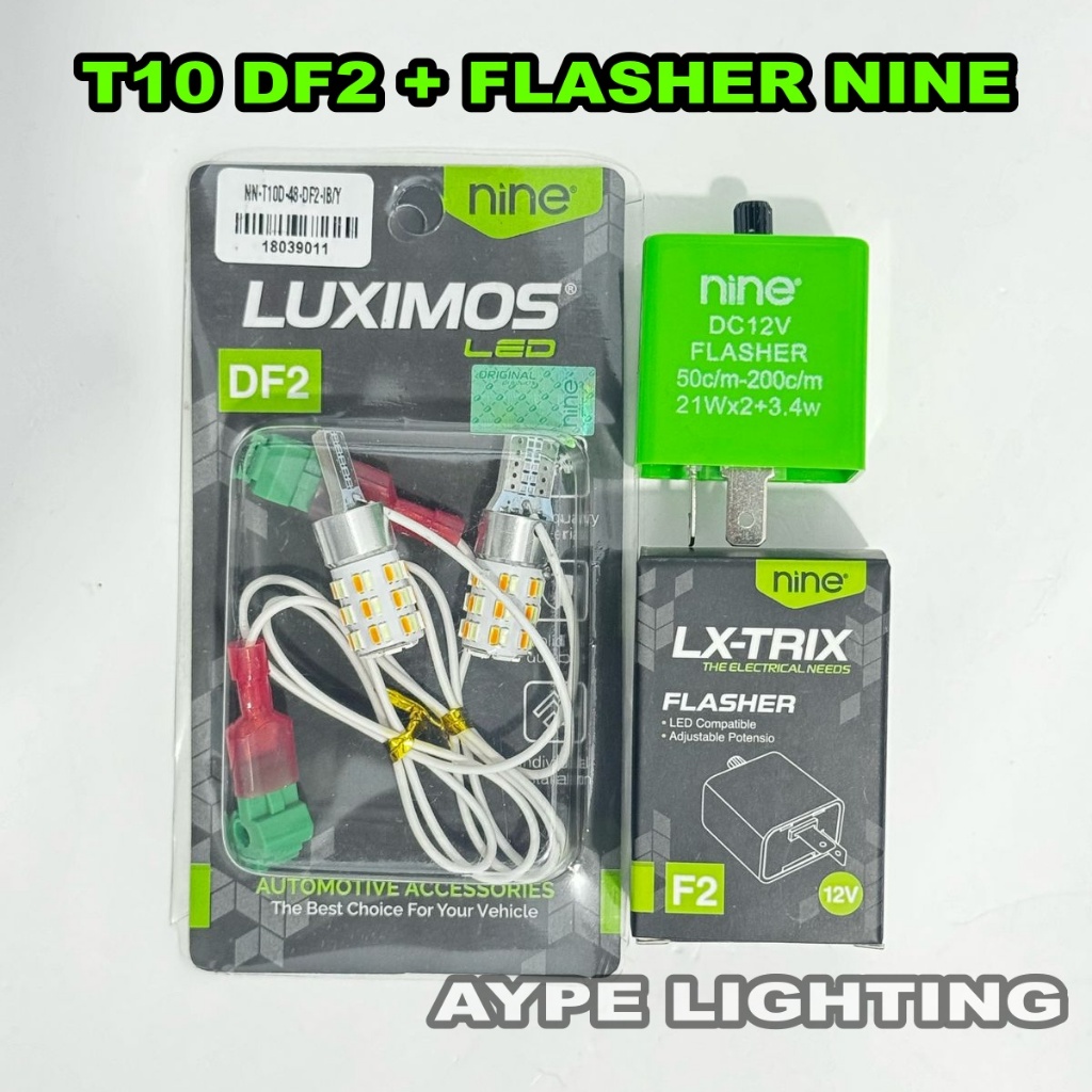 Lampu Sein Senja T10 T15 DF2 48 Titik Led Luminous Nine 2 Mode Senja + Mode sein Kuning Motor