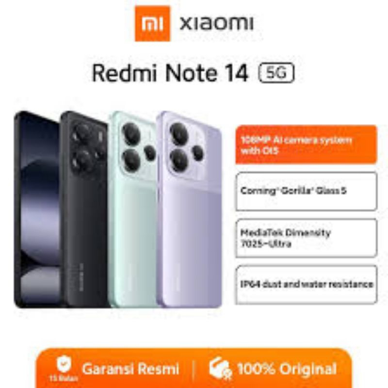 Xiaomi Note 14 5G 8 256 NFC Ram 8gb 256gb new garansi resmi