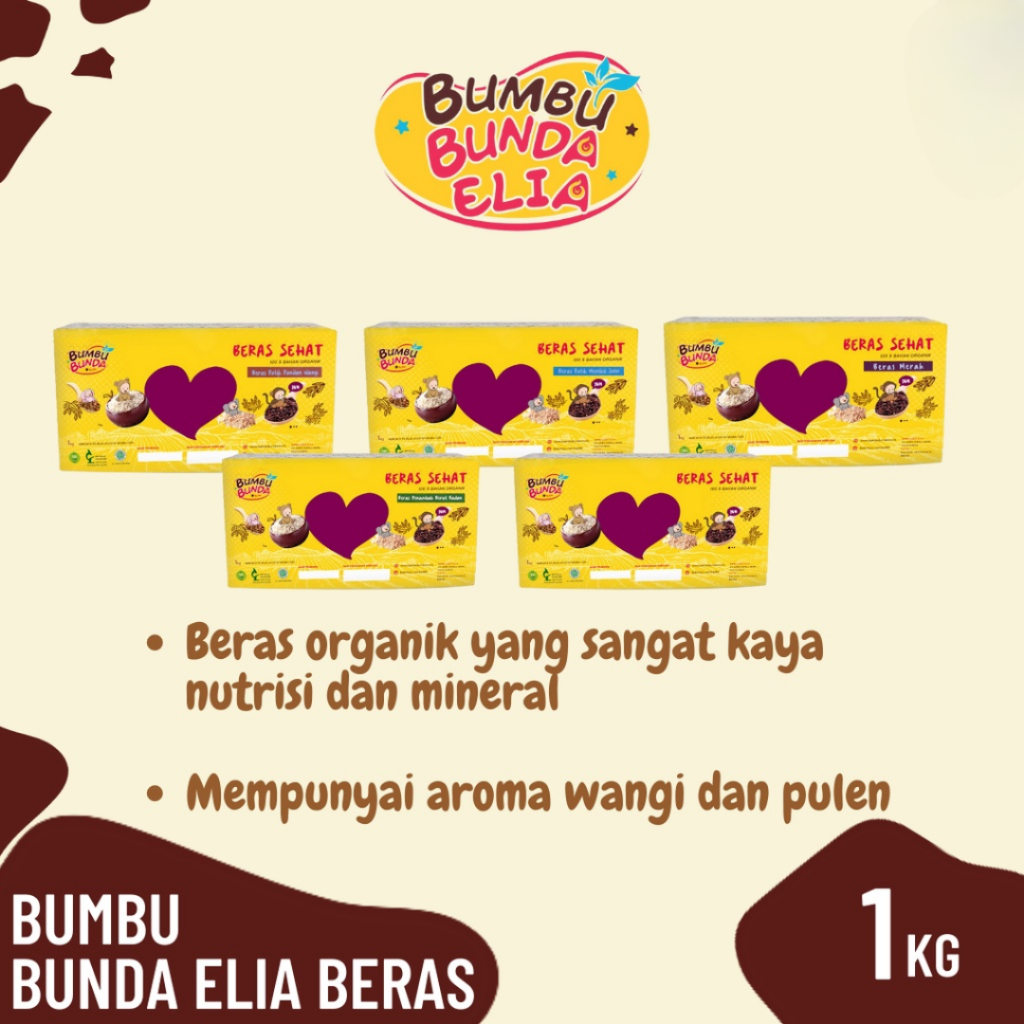 

Bumbu Bunda Elia Beras MPASI Organik 1kg / Beras Bayi Organik / BB Booster MPASI