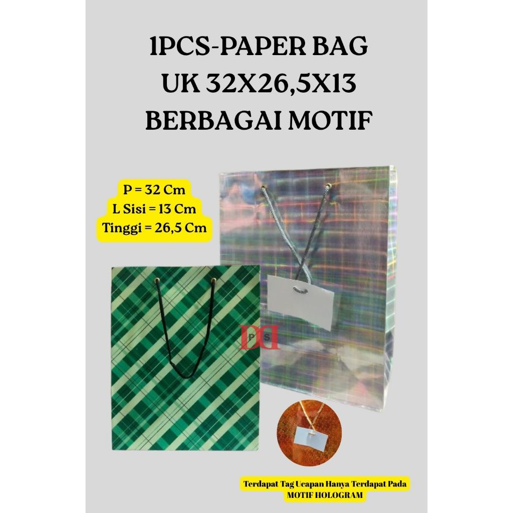 

1 PCS - PAPER BAG Tas Karakter Motif Tersedia Berbagai Motif UK 32X26,5X13 - TAS SOUVERNIR