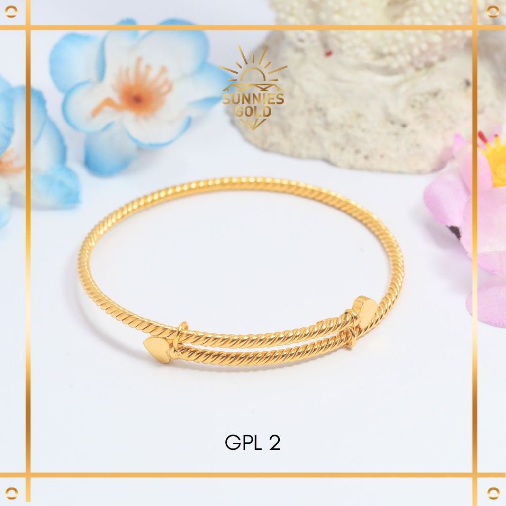 GELANG LILIT EMAS KADAR 6K & 8K GELANG BANGLE LILIT SPIRAL EMAS ASLI - GPL
