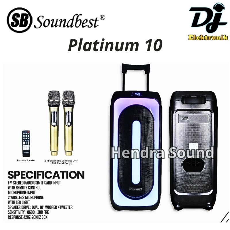SOUNDBEST ● PLATINUM 10 / PLATINUM10 - Speaker Portable Aktif (10 inch)