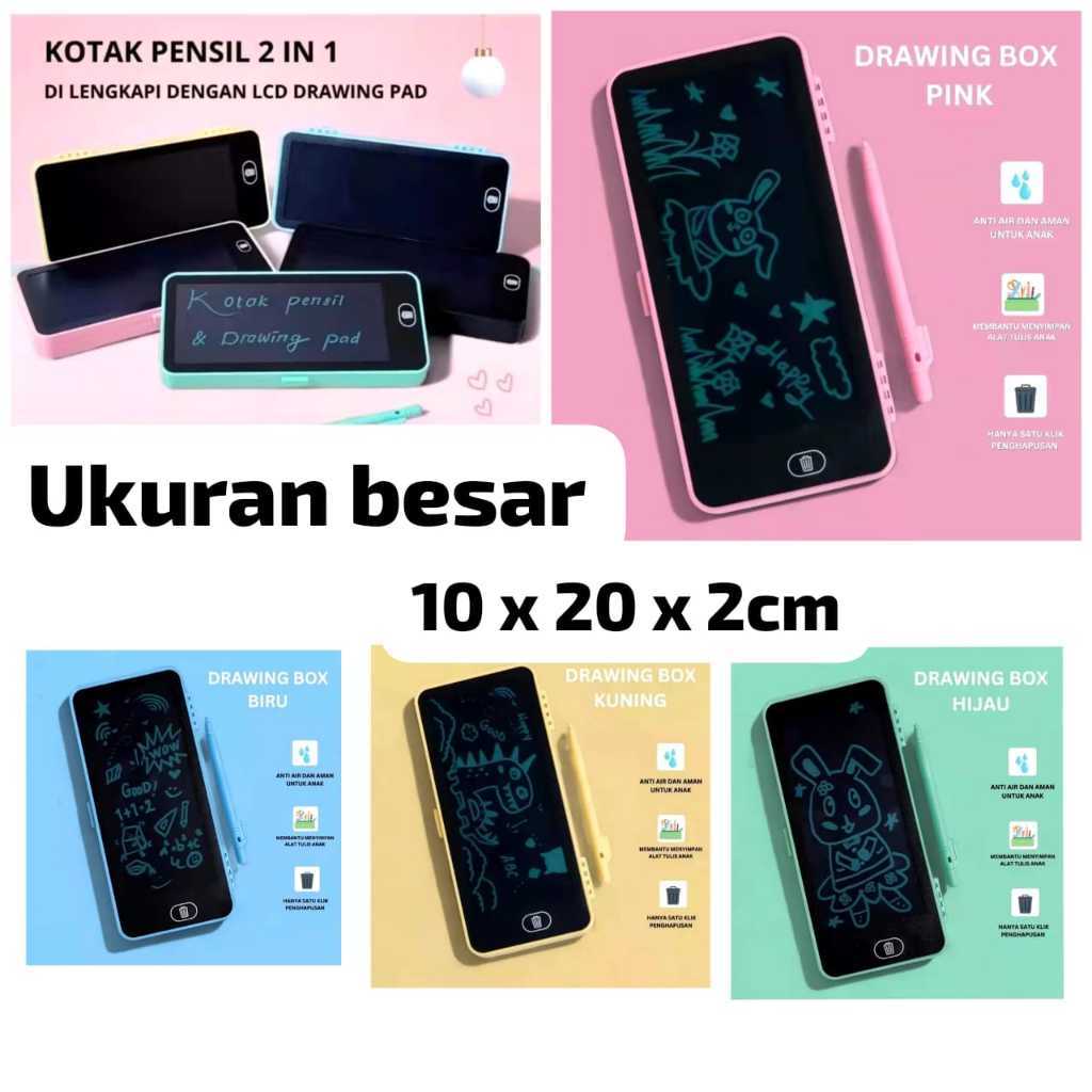 

Kotak Pensil 2 In 1 dengan LCD Drawing Pad Menggambar dan Menulis