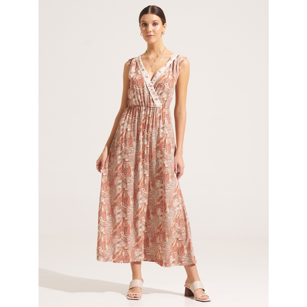 Morrato Bali - Crossover V-Neck Maxi Dress Jewel Maxi Dress