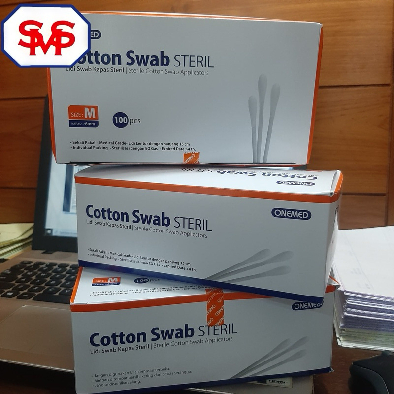 Cotton Swab Steril Onemed / Lidi Swab Kapas Steril Onemed