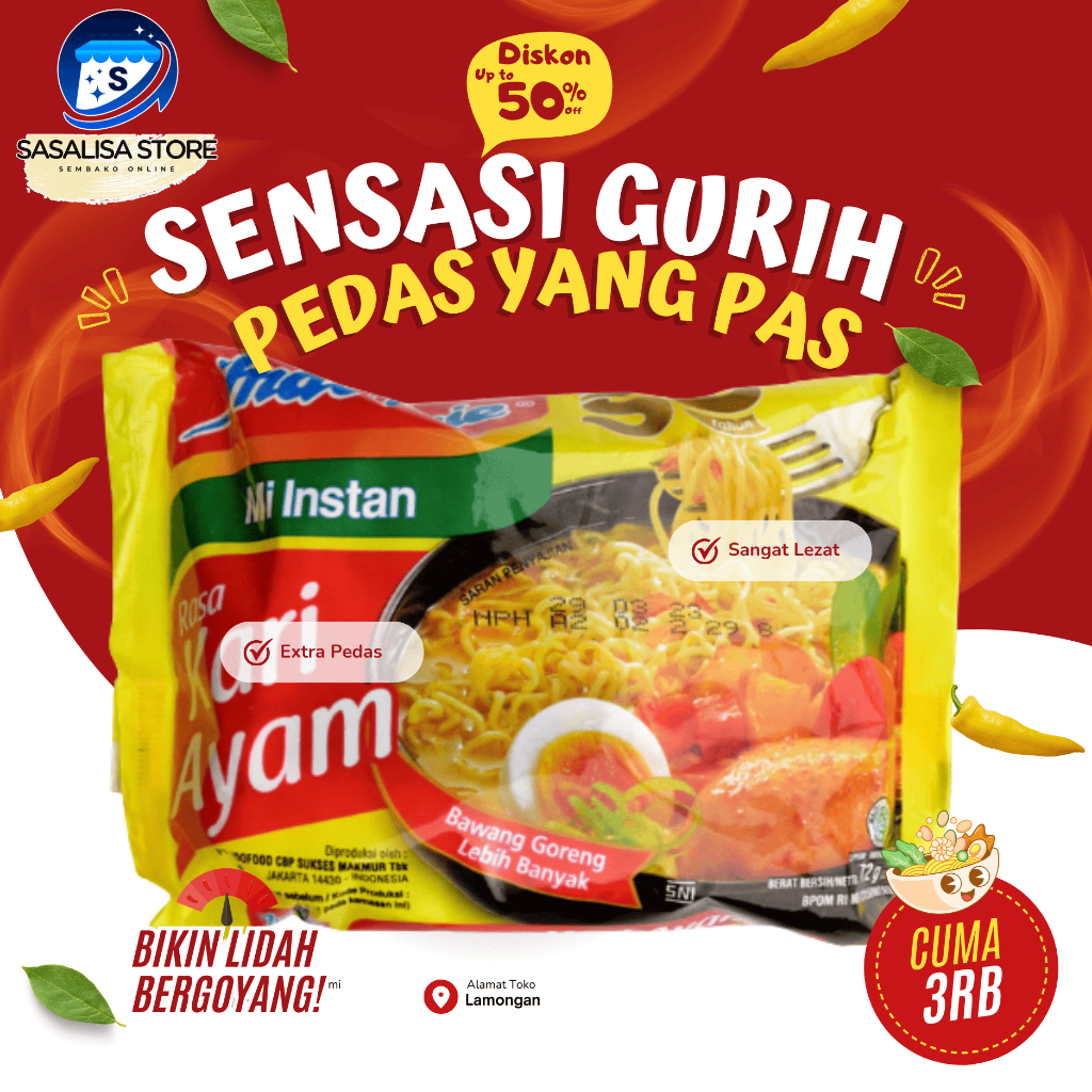 

Indomie Rasa Kari Ayam Spesial Promo - Makanan Ringan - Noodles, Food
