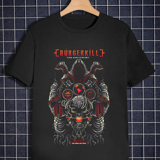 BURGERKILL ONE WORLD ONE VISION Tshirt Katun Kombed 30s Casual T-SHIRT Real Pict BISA COD | Size S M