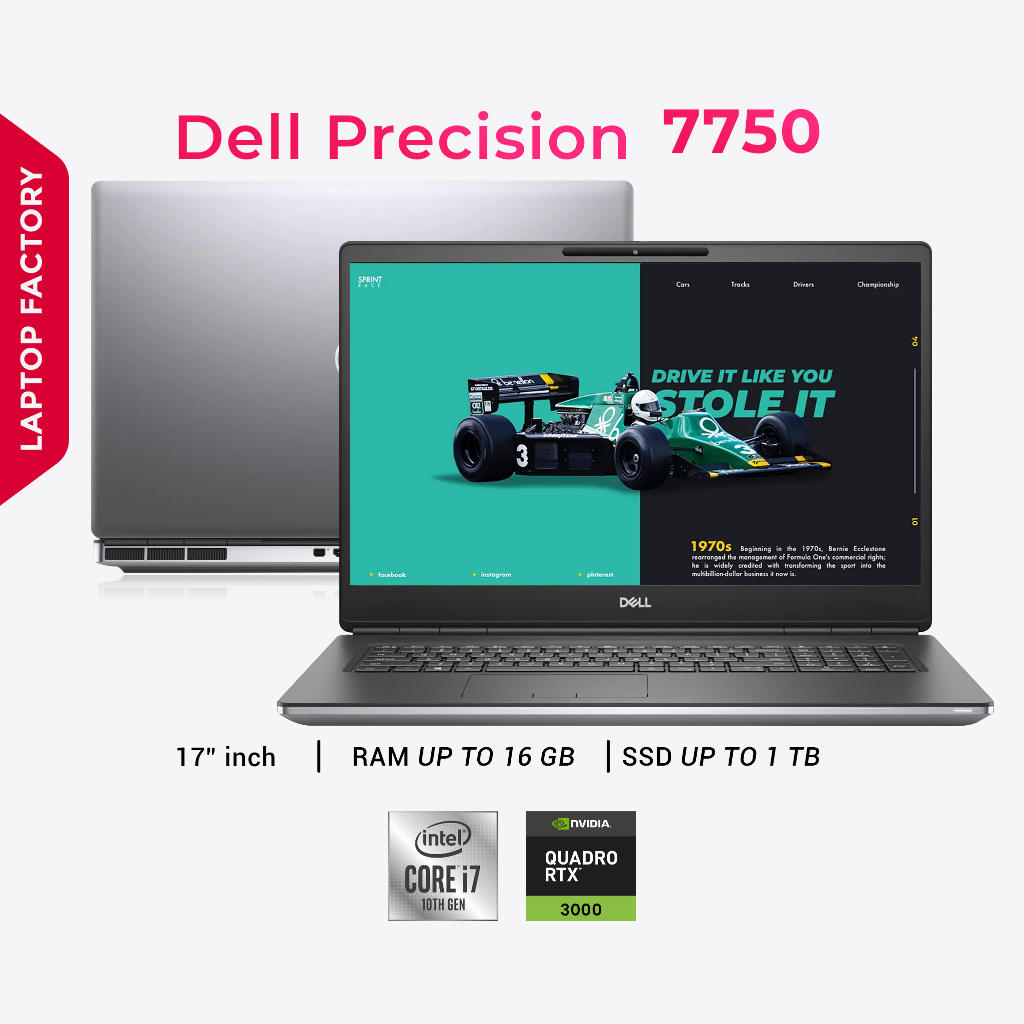 Dell 7750 Precision Intel Core i7 gen 10 | Nvidia Quadro RTX 3000 | Ram 32Gb SSd 1 Tb | Laptop Gamin