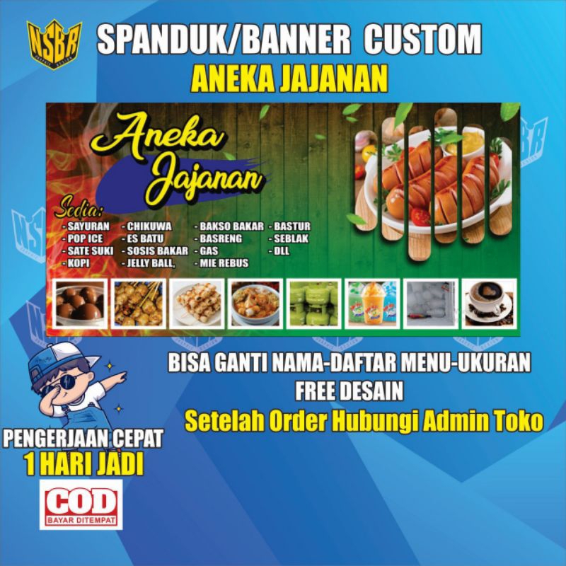 Spanduk Aneka Jajanan / Spanduk Warung Jajanan Free Desain