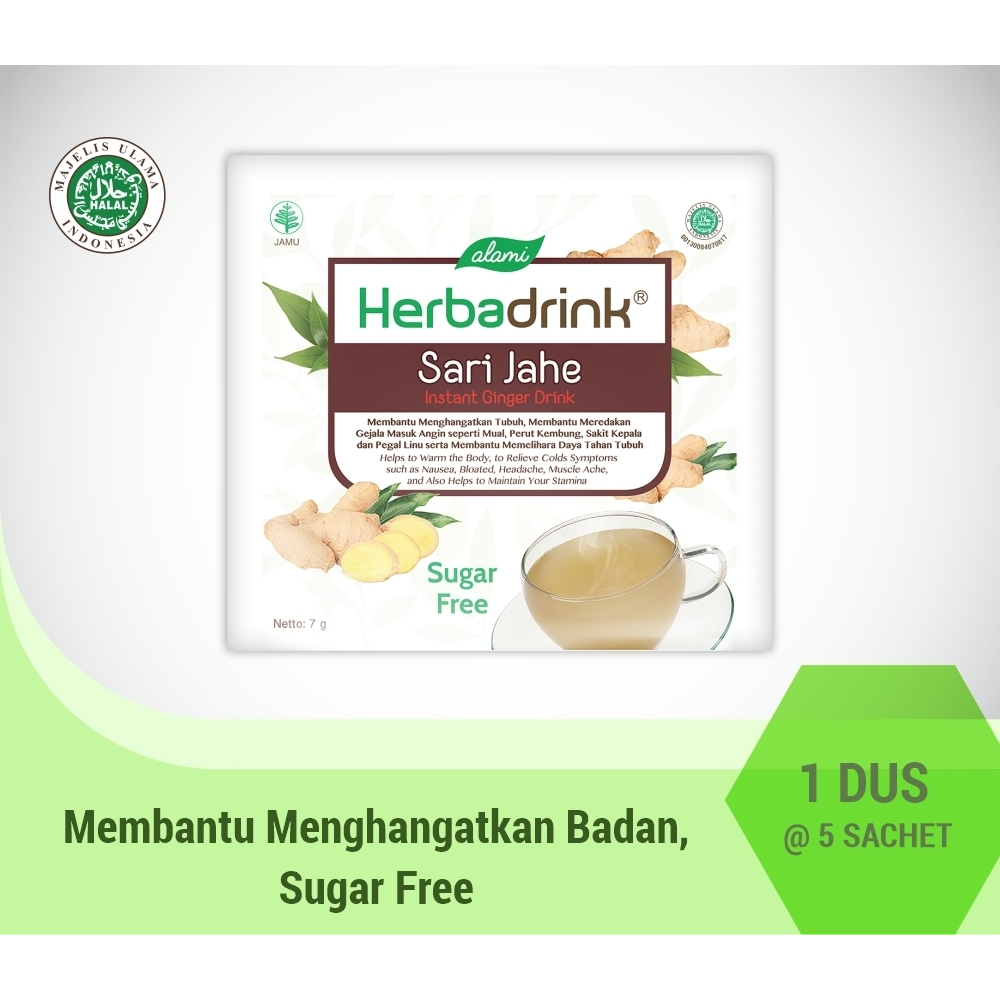 

HERBADRINK Sari Jahe Sugar Free dus 5 sachet