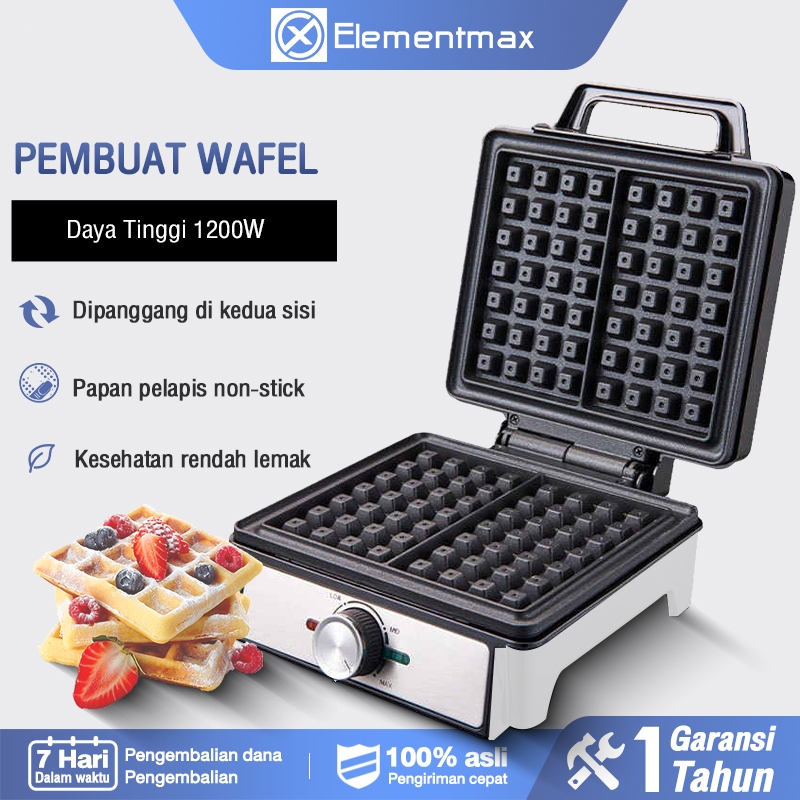 Elementmax Breakfast Sandwich Maker 4 Area Memanggang Pemanggang Roti Toaster Panggangan Roti Bakar 