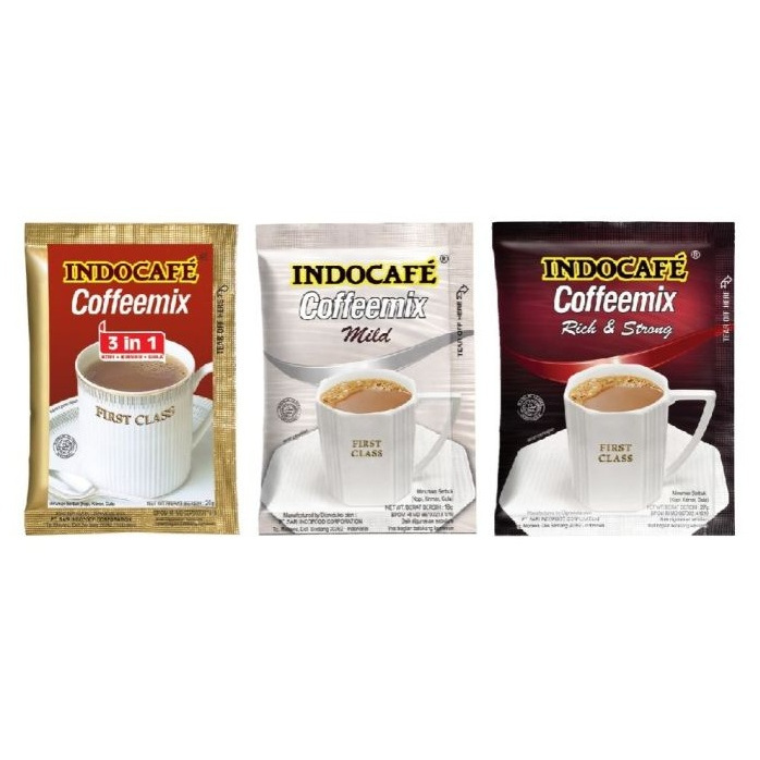 

INDOCAFE COFFEEMIX SACHET 3IN1 20gr MILD 18gr RICH&STRONG 27gr