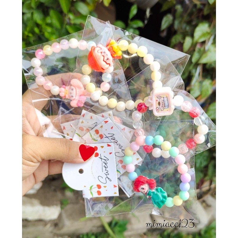 GELANG ANAK ANAK/ GELANG MANIK MANIK MOTE ANAK/ GELANG MAINAN ANAK/ GELANG RAINBOW BRACELET