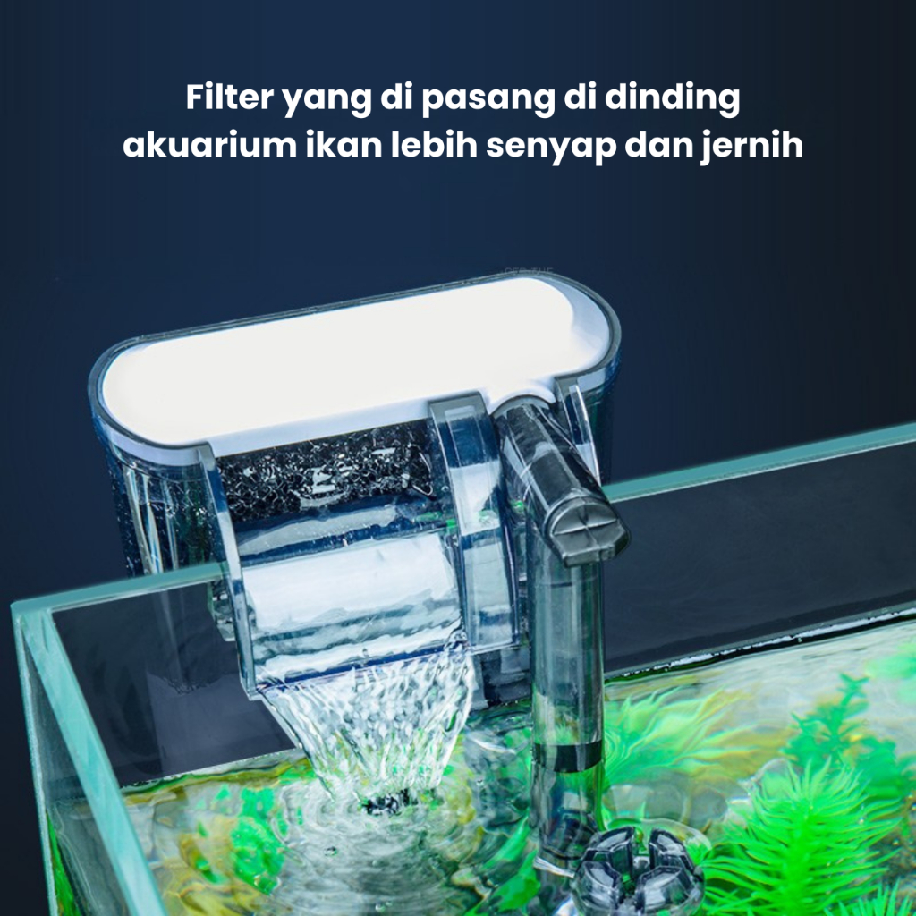 Filter Akuarium Waterfall Penyaring Air Mesin Filter Ikan Air Terjun Filter Air Aquarium Gantung