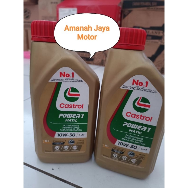 (Amanah) Castrol Power 1 Matic SAE 10w-30 800ml 3-in-1formula  SYNTHETIC TECHNOLOGY Untuk Motor VARI