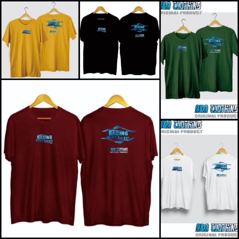 kaos distro racing star original warna merah,ijo,kuning,hitam,putih