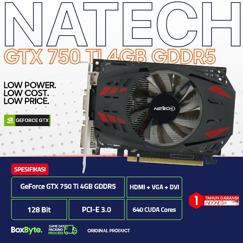 VGA GeForce GTX 750 Ti 4GB Natech 128BIT GDDR5 / VGA GTX 750 Ti 4 GB