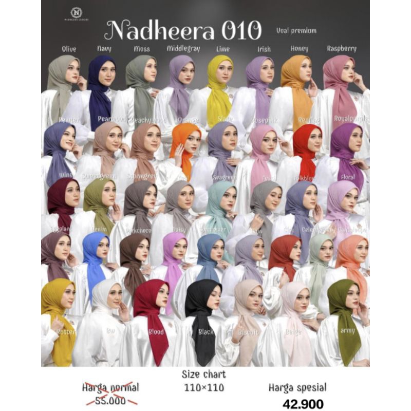 N010 N 010 Nadheera 010 Segi empat Voal Ori Nadheera Luxury