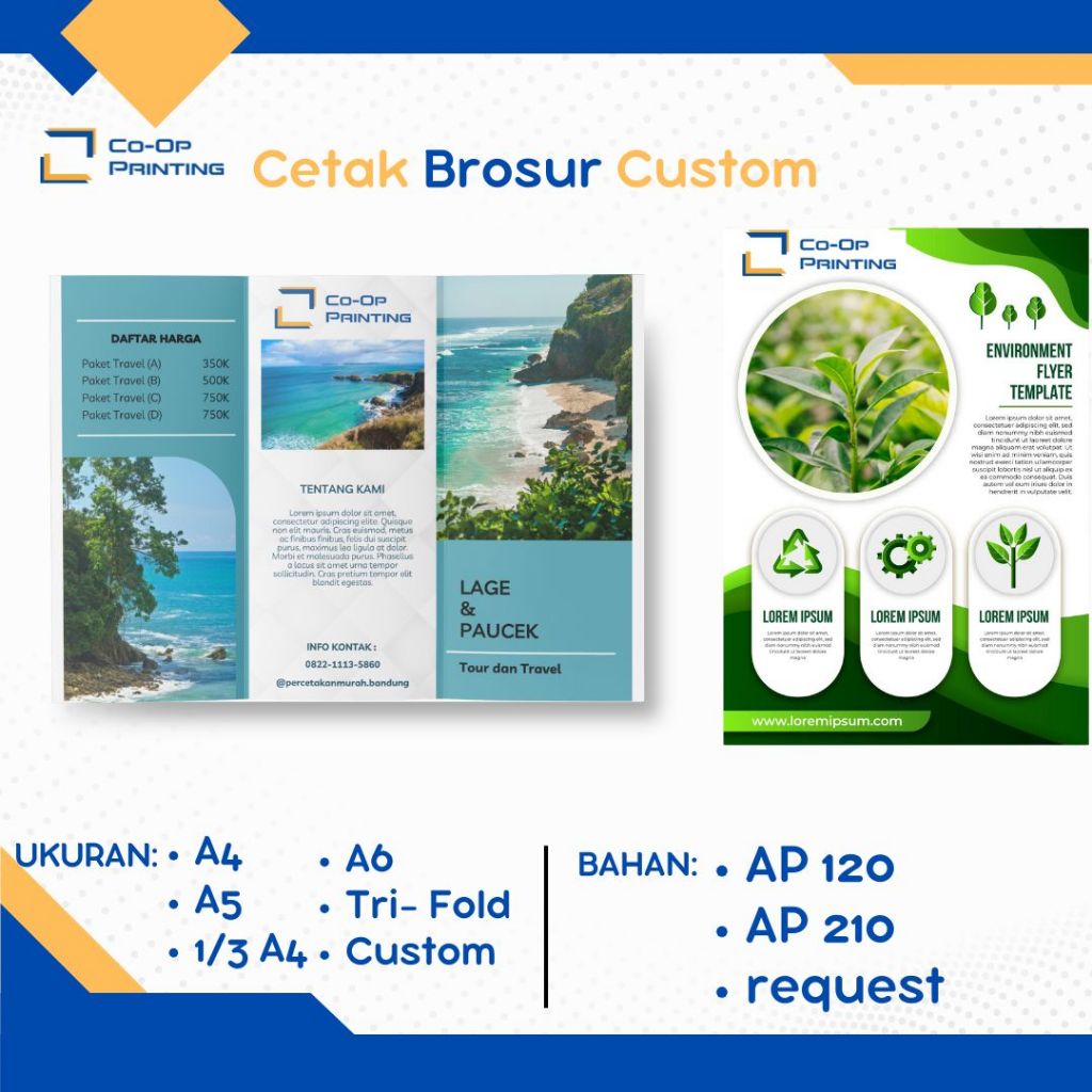

Cetak Murah Brosur A4 Art Paper 2 Muka / 2 Rim ( 1000 Lembar )