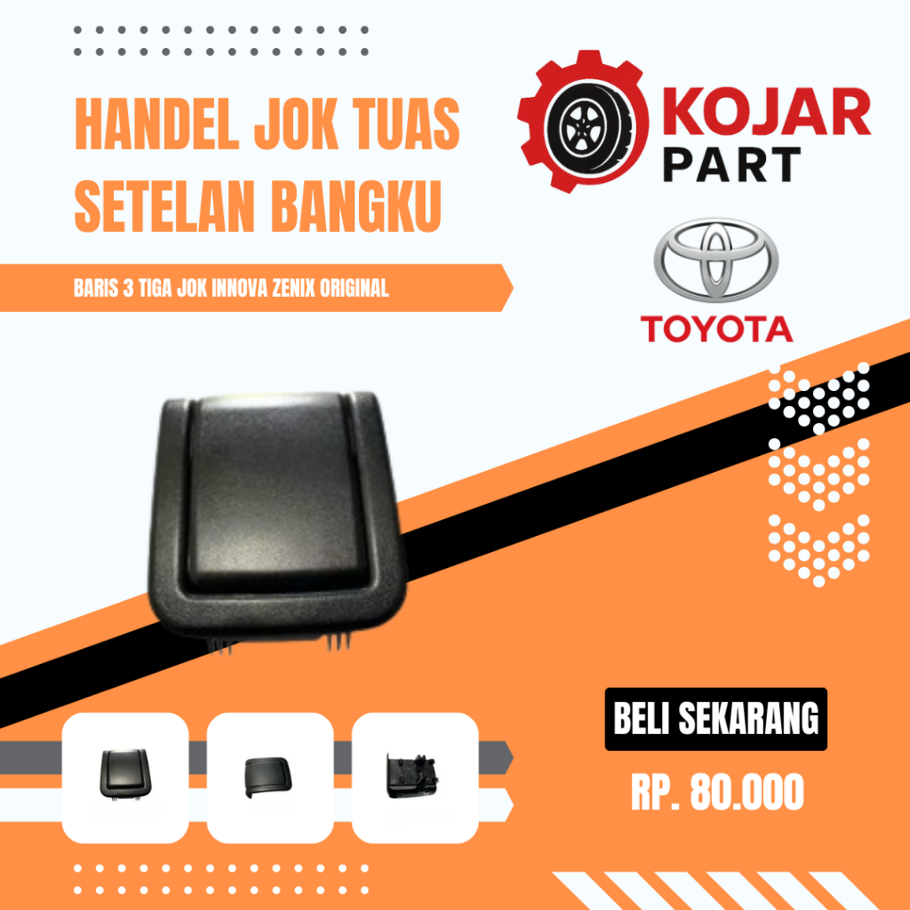 Handel jok tuas setelan bangku baris 3 tiga jok Innova zenix original