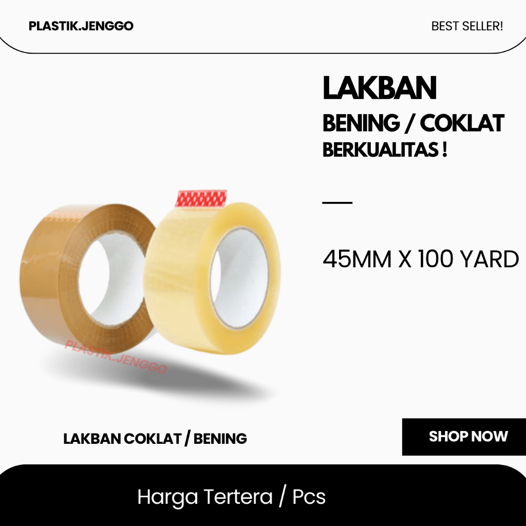 

Lakban Coklat & Bening 100 Yard 45mm Berkualitas dan Tidak mudah Putus