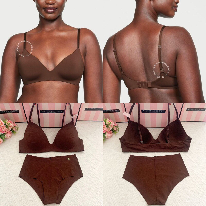 Victoria Secret Original Wireless Bra Set Busa Tipis Size 36B/S