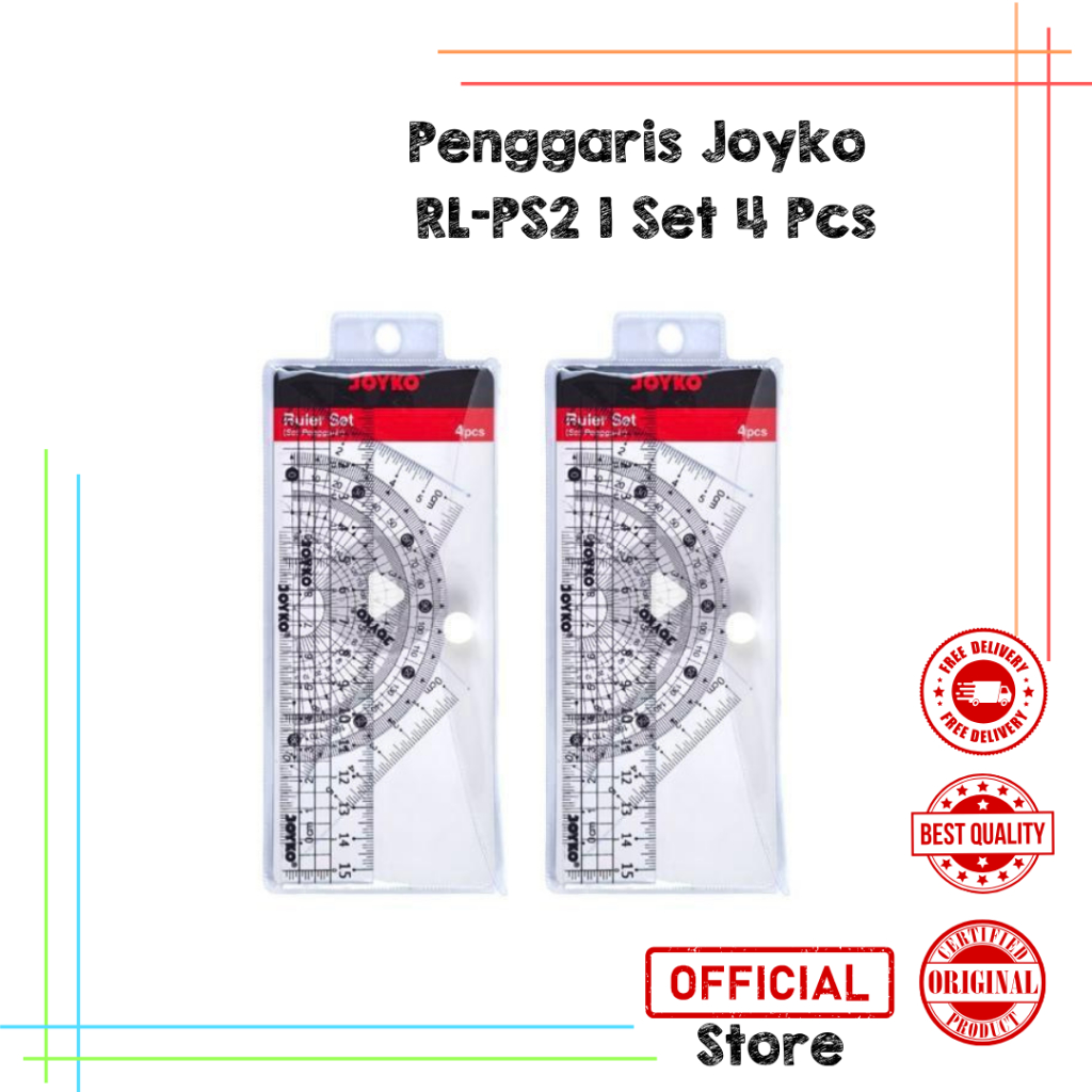 

Ruler Penggaris Joyko RL-PS2 1 Set 4 Pcs