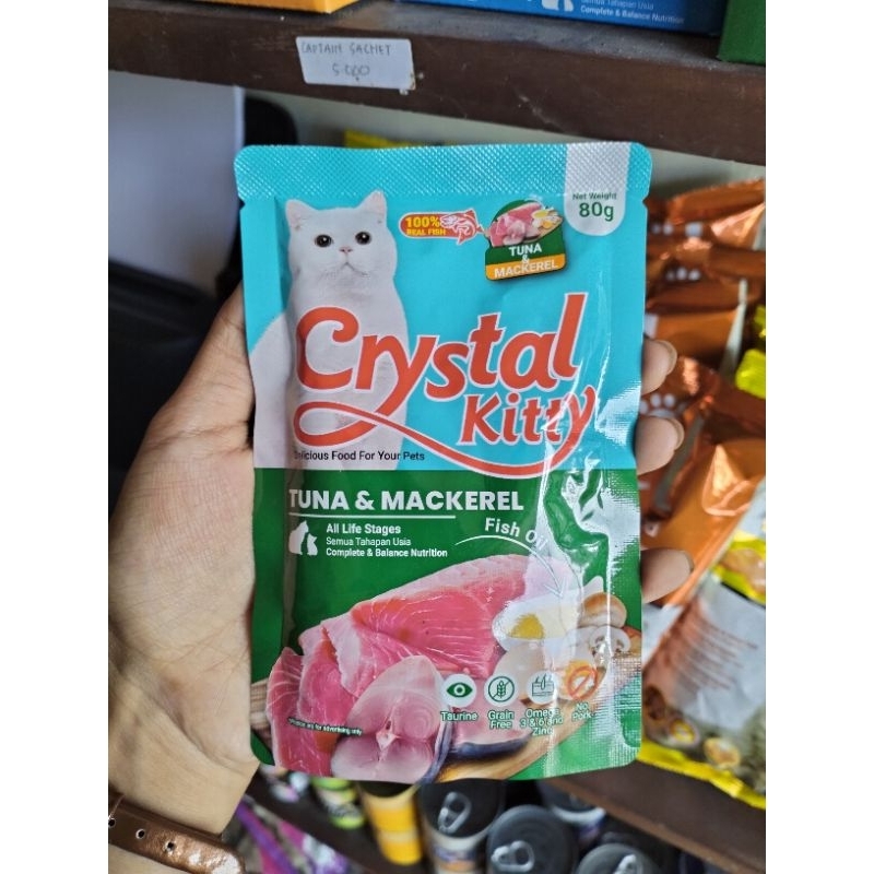 [CRYSTAL KITTY tuna&mackerel] cat food pouch flavour tuna&mackerel 80g