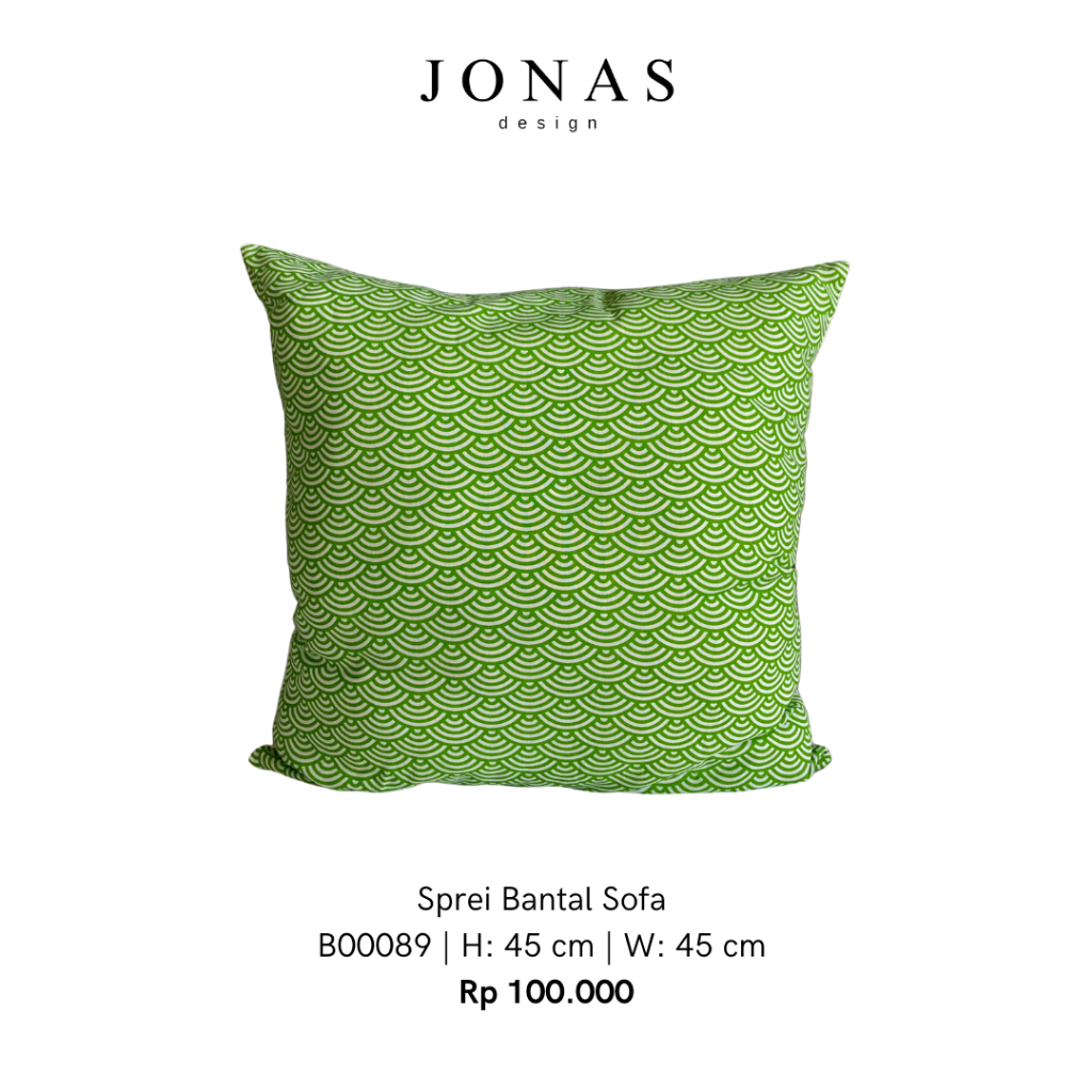 Sarung Bantal Motif Gelombang Hijau Putih Modern | Jonas - Sprei Bantal Sofa - B00089