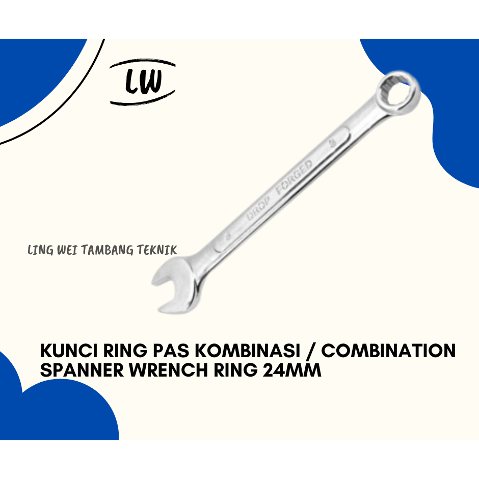 KUNCI RING PAS KOMBINASI / COMBINATION SPANNER WRENCH RING 24MM