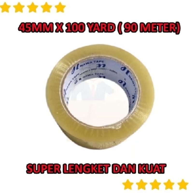 

Lakban Bening 45MM X 100YARD (90 meter) Lakban 45MM x 100YARD lakban bening