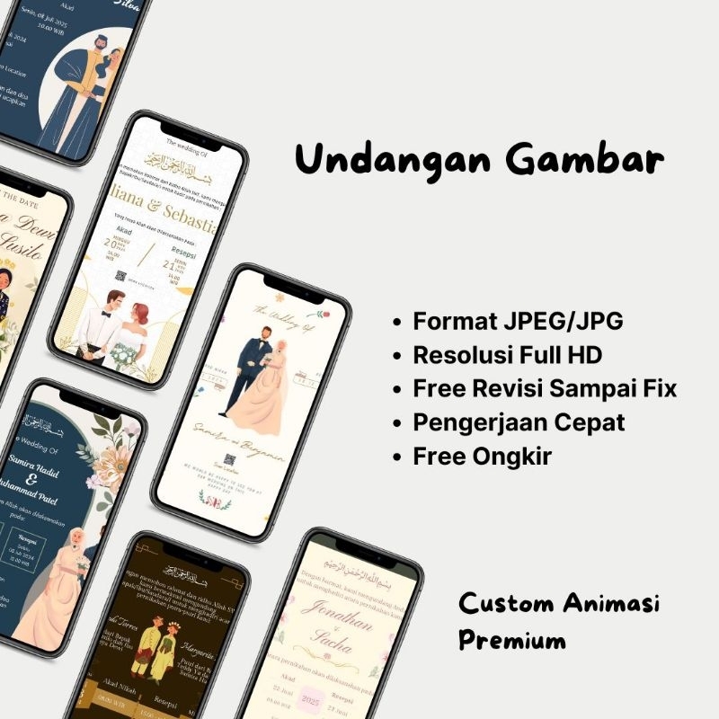 PREMIUM Undangan Digital Pernikahan Gambar Animasi/Kartun JPEG/JPG