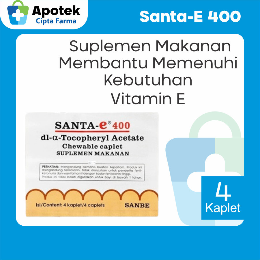 Santa E 400 Iu Vit E Vitamin E untuk Wajah dan Kulit Kering Menghilangkan Kerutan di Wajah Suplemen 