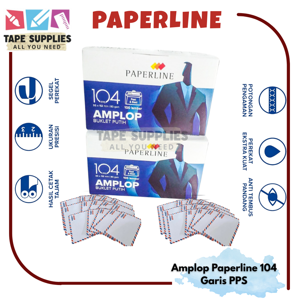 

Amplop Besar Putih 104 Polos/Garis Paperline 1Pack (ISI 100 LEMBAR)