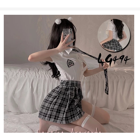 Set Lingerie Seksi Model Costume British School Uniforms
