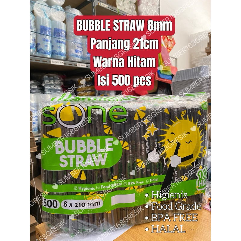 [500pcs] BUBBLE STRAW HITAM 8mm | SEDOTAN STERIL LANCIP 8mm HITAM | SEDOTAN HIGIENIS 8mm | SEDOTAN H