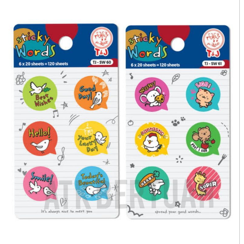 

TOM AND JERRY STICKY WORD LABEL REWARD STICKER STIKER PENYEMANGAT HADIAH NILAI KEGIATAN BELAJAR