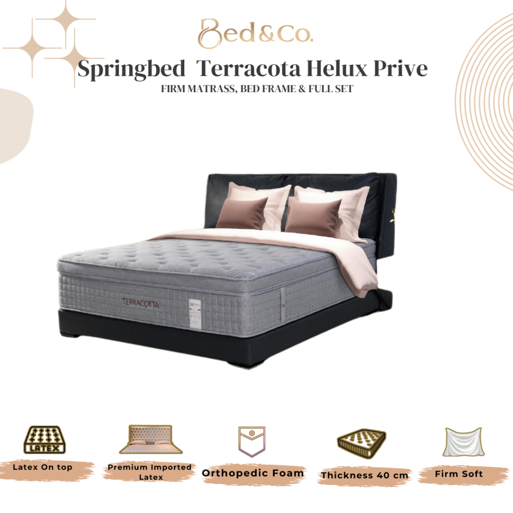 Helux Prive Matras Springbed Prive Orthopedic Terracotta Pocket 7 Zone Latex on top Firm Feel