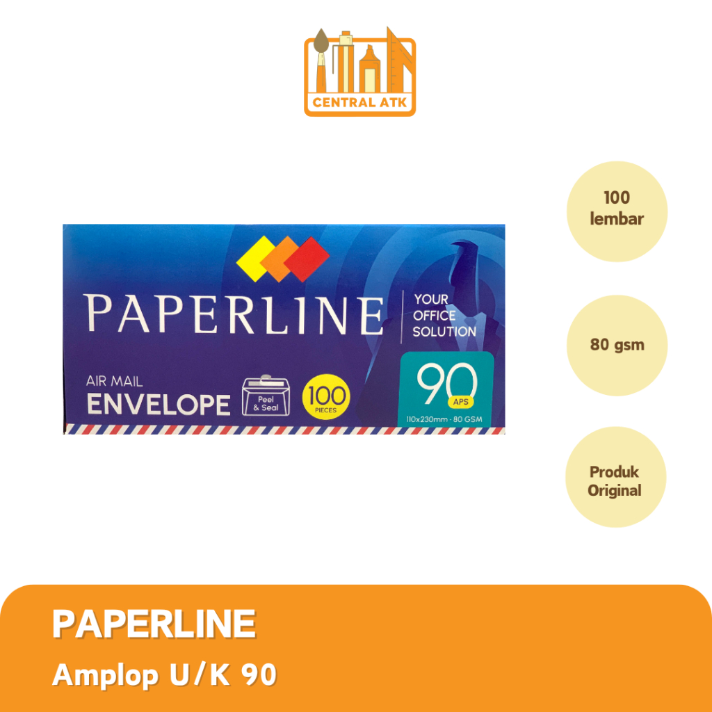 

AMPLOP POS PUTIH PAPERLINE / SURAT AIRMAL UDARA PANJANG 90