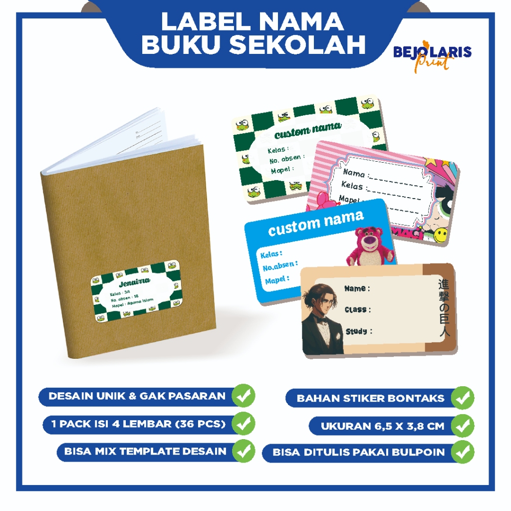 

Stiker Mapel Sticker Label Buku Pelajaran Stiker Nama Buku Custom Stiker Buku Nama Anak Stiker Lucu