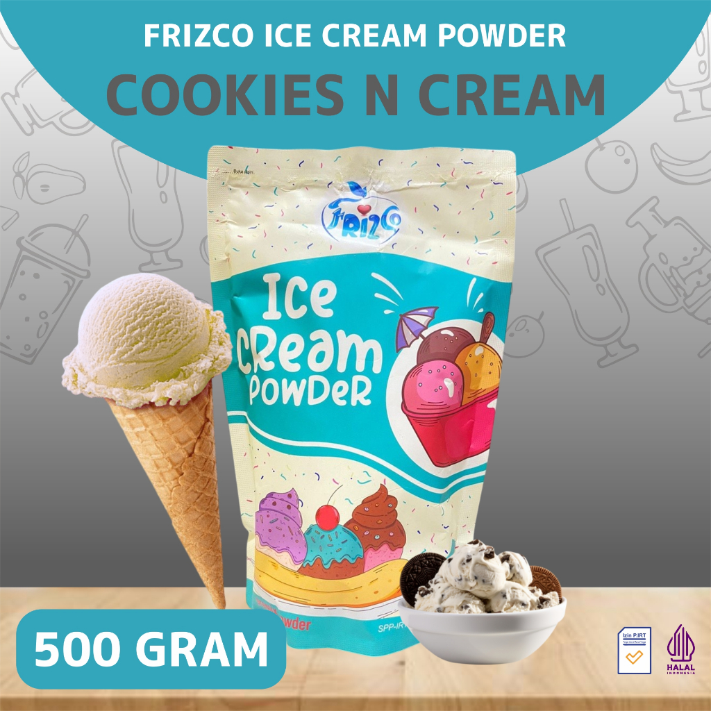 

Bubuk Es Krim Hard Ice Cream Frizco Rasa Cookies Creamy 500 Gram