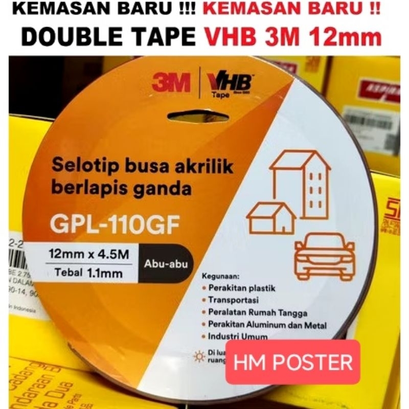 

Double Tape VHB 3M ORIGINAL 12mm x 4.5mm original Indonesia