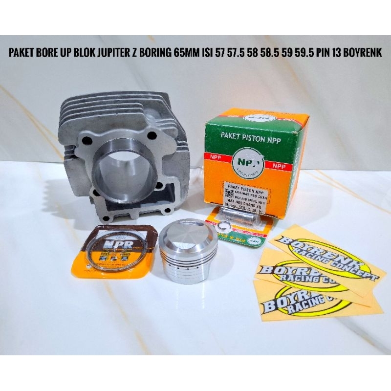 PAKET BORE UP BLOK JUPITER Z VEGA R NEW LINER LUAR 65MM ISI 58 58.5 59 59.5 PIN13-BOYRENK