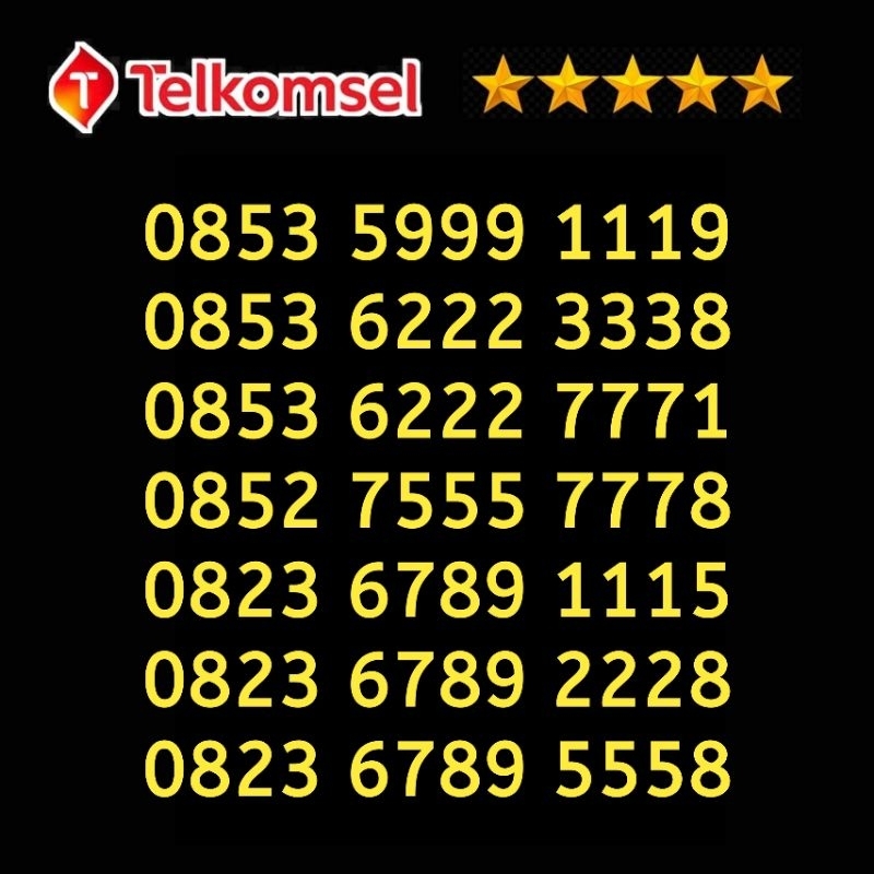 KARTU PERDANA NOMOR CANTIK TELKOMSEL PRABAYAR AS  TRIPLE 111 222 333 555 777 999JADUL LAWAS SAKTI IN