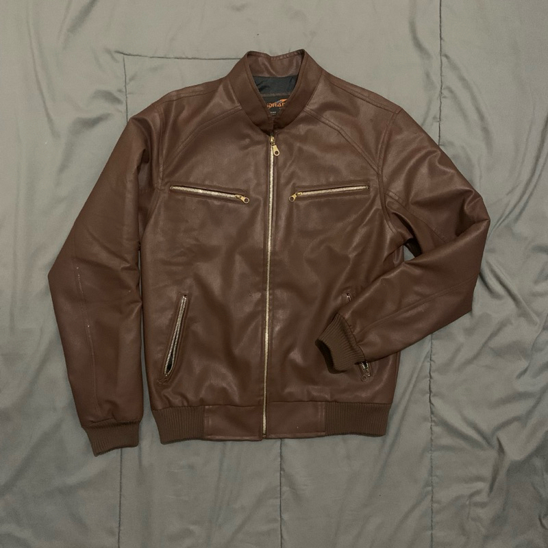 brown leather jacket vintage