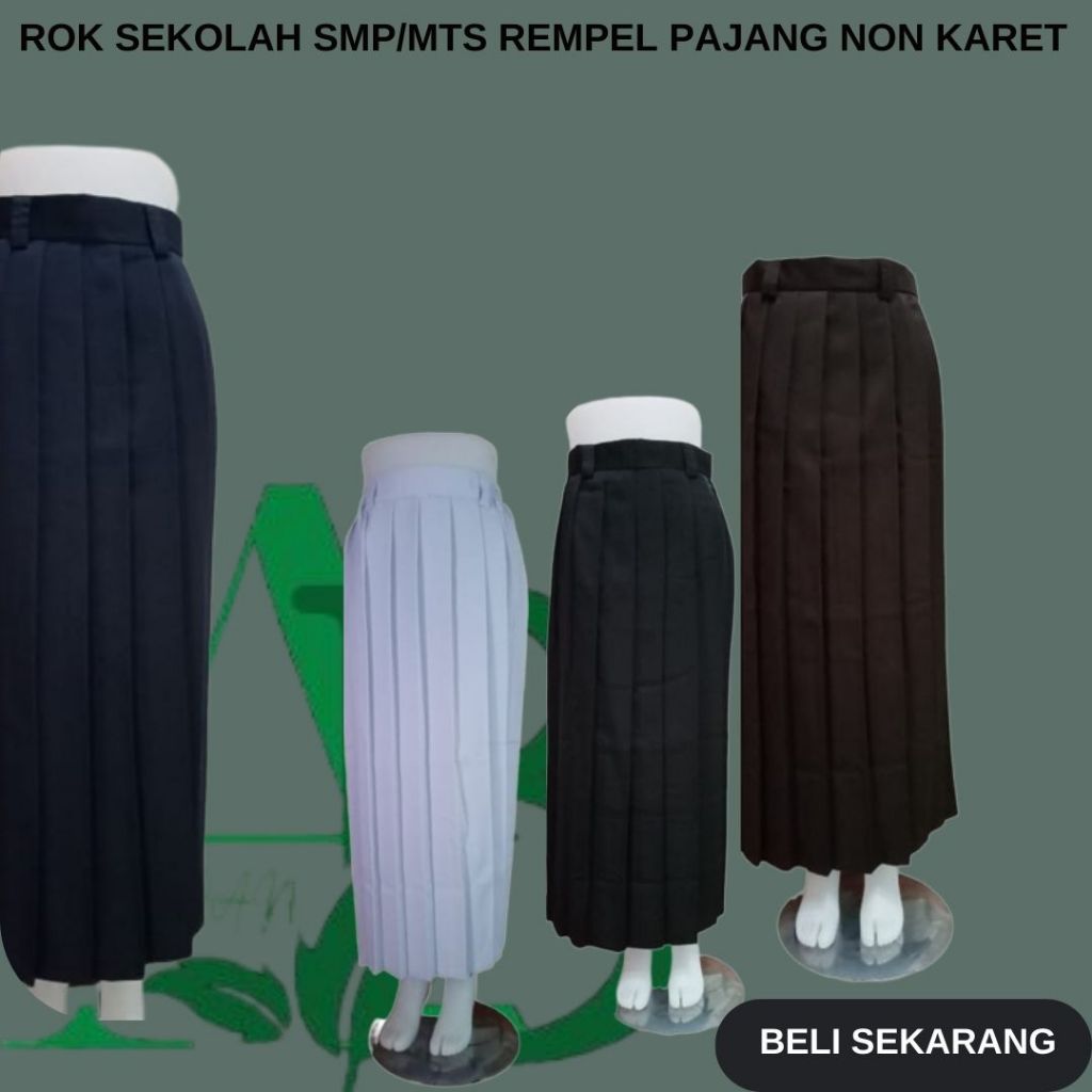 Rok Sekolah Panjang Rampel Seragam Sekolah SMP/Seragam Sekolah MTS Rok SeragamSekolah Rempel Non Kar