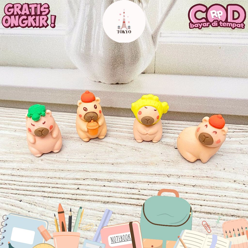 

Penghapus Miniatur 3D Capybara Satuan Stationery - Alat Tulis