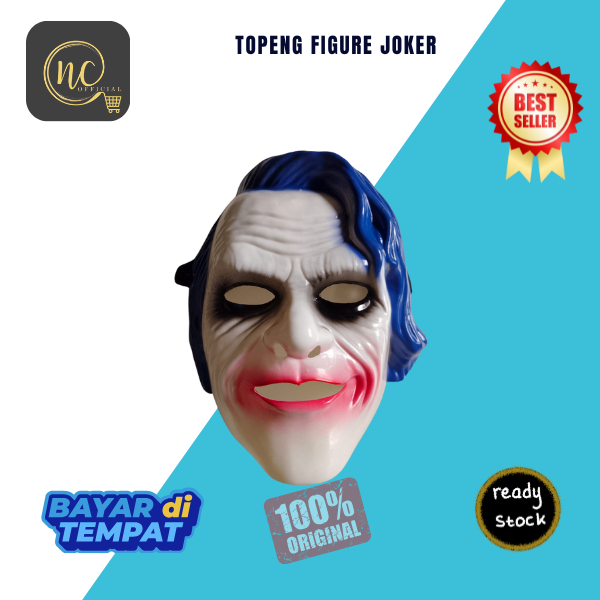 TOPENG FIGURE JOKER/TOPENG PESTA/TMasker Badut Horor Halloween, Topeng Pesta Badut Ksatria Gelap Asl